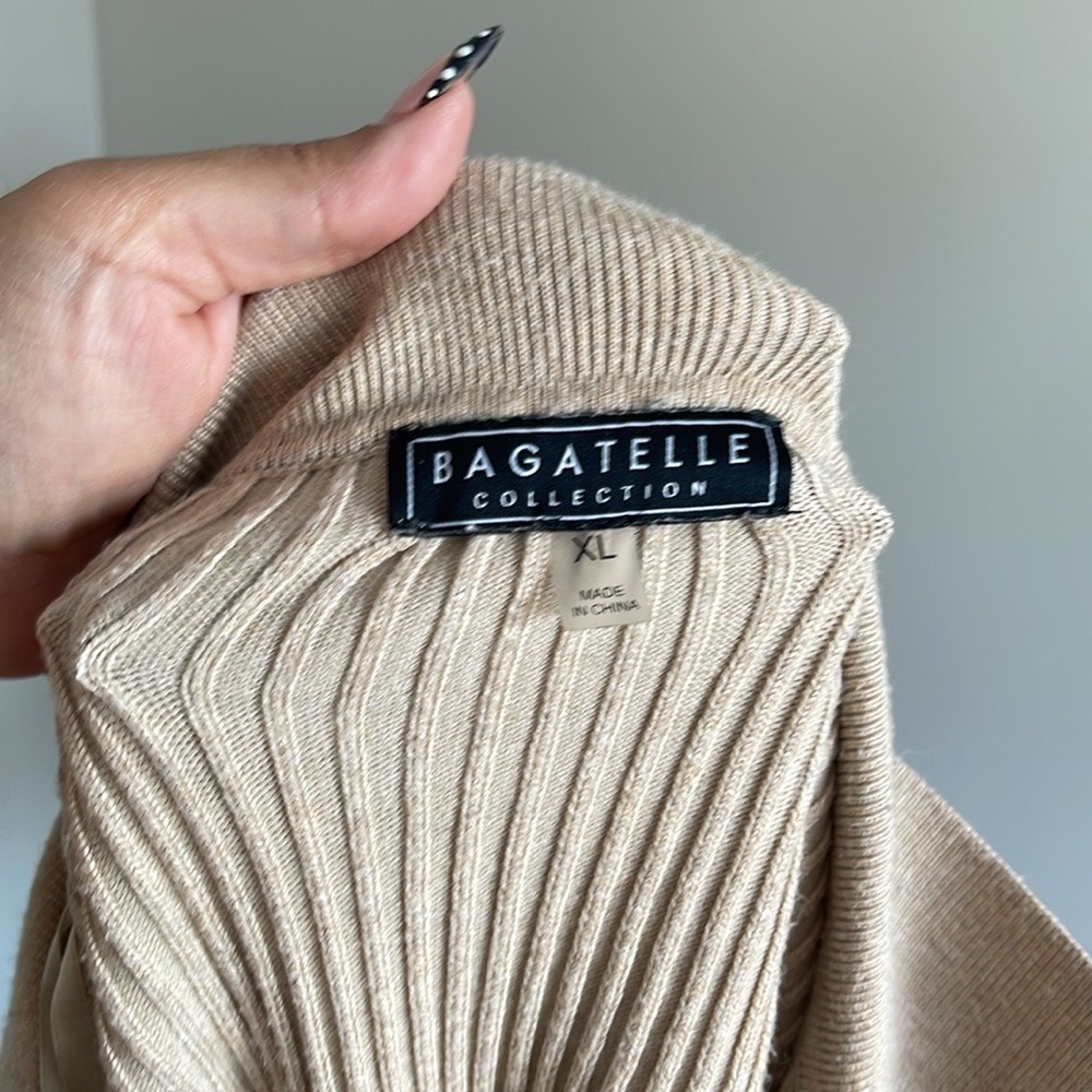 Bagatelle Beige Ribbed Sweater Top Size XL - Picture 3 of 4